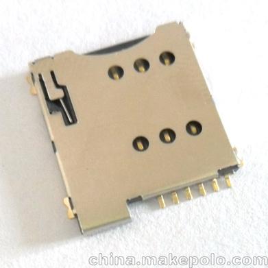 批發(fā)供應nanosim卡座自彈式61p7p帶檢測開關(guān)腳